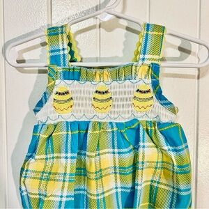 Marie Nicole Clothing | Smocked Easter Romper | Girls 3-6 Months| NWT